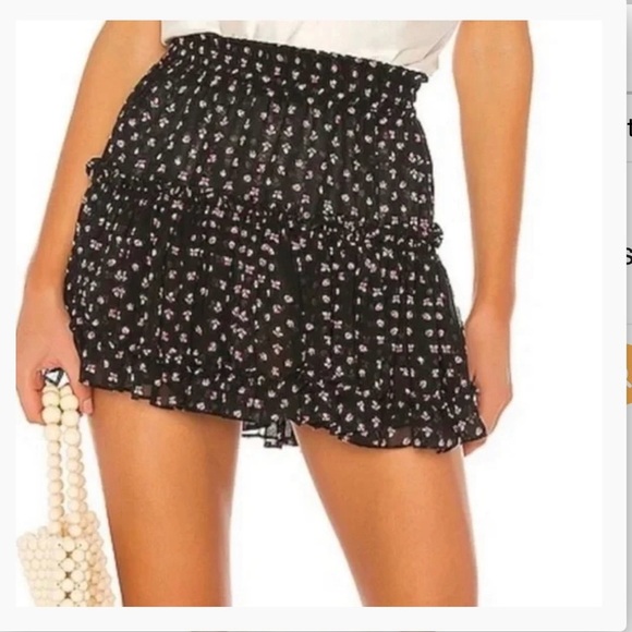 Women’s MISA Los Angeles Floral Black Mini Skirt - Picture 1 of 6